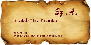 Szakáts Aranka névjegykártya